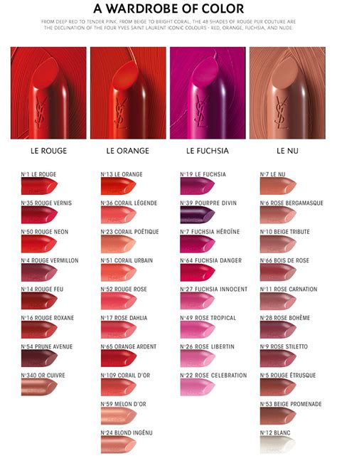 ysl lip 46|ysl lipstick color chart.